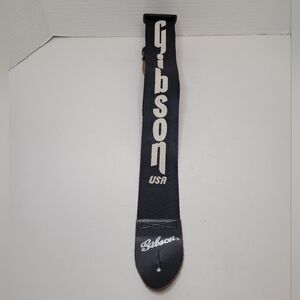 Gibson Nylon Adjustable Guitar Strap with Logo Leather Ends 2" x 40" to 60"